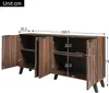 Merax Modernes Sideboard mit 4 Türen in Holzoptik, Kommode Produktbild-Vorschau 7