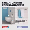 A modern bathroom scene with a toilet, toilet paper holder, and towels on a rack. Anteprima dell’immagine prodotto