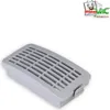 A gray vacuum cleaner filter on a white background with a logo in the top right corner. Produktbild-Vorschau