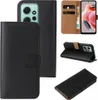A collage of images showing a black flip phone case for a Xiaomi Redmi Note 12. Produktbild-Vorschau