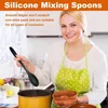set di 3 cucchiai da cucina in silicone nero 27cm cucchiaio Anteprima dell’immagine prodotto 4