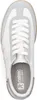 A top-down view of a white and gray women's sneaker. Voir les images du produit
