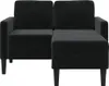 vidaXL 2-Sitzer-Sofa mit Chaiselongue L-förmig Schwarz 125 Produktbild-Vorschau 3