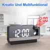 Digitaler Projektionswecker mit LED-Spiegeldisplay, 180° Produktbild-Vorschau 3