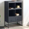 Highboard Anthrazit 68x39x111,5 cm Stahl Produktbild-Vorschau 2