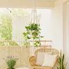 Relaxdays Makramee Blumenampel, 7er Set, Hängeampel Boho, Produktbild-Vorschau 3