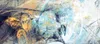 Abstract, swirling patterns of blue, yellow, and dark blue. Produktbild-Vorschau