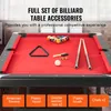 A billiard table with accessories laid out on its surface. Náhled obrázku produktu