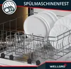 A dishwasher rack filled with plates and glasses. Produktbild-Vorschau