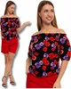 Moraj | Bluse Off-shoulder - Größe M - Blumenmuster - Produktbild-Vorschau 1