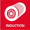 A graphic illustration of an induction coil on a red background with the word "INDUCTION" below it. Náhľad obrázku produktu