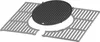 A grill grate and a round cast iron grill plate are shown against a white background. Produktbild-Vorschau