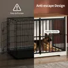 Hundekäfig Möbel, 119 cm Hundebox Möbel, 2 Türen, Weiß Produktbild-Vorschau 2
