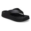A black platform flip-flop sandal is shown from a side angle against a white background. Voir les images du produit