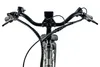 Close-up view of the handlebars and front of an electric bicycle. Produktbild-Vorschau