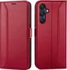 A red flip case for a Samsung Galaxy A35 5G is shown from the front and back. Produktbild-Vorschau