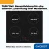 A black electric induction cooktop with four burners. Produktbild-Vorschau