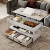 COSTWAY Table basse réglable en hauteur, Table basse avec Voir les images du produit 2