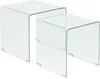 BELIANI Beistelltisch 2er Set Transparent Sicherheitsglas Produktbild-Vorschau 1