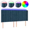 LED Kopfteil Dunkelblau 163x16x118/128 cm Samt Produktbild-Vorschau 1