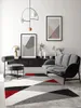 Kurzflor Teppich Geometrisch Muster Meliert Beige Grau Rot, Produktbild-Vorschau 2