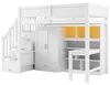 Hochbett mit Schreibtisch, Schrank, Regal, Stauraumtreppe, Produktbild-Vorschau 11