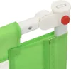 Close-up of the corner joint of a green fabric bed rail with white plastic connectors and a red button. Náhľad obrázku produktu
