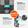 Collage of images and text highlighting features of a car seat. Produktbild-Vorschau