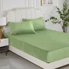 Froté napínacie prestieradlo 140x200 cm zelené teplé Náhľad obrázku produktu 3