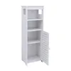 Badezimmerschrank mit 1 Tür 2 offenes Fach 22x20x75cm Weiß Produktbild-Vorschau 4