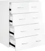 A white chest of drawers with four drawers, some of which are partially open, against a white background. Náhled obrázku produktu