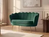 2-sitziges muschelvelours sofa in flaschengrün - DANDELION Produktbild-Vorschau 2
