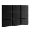 A close-up view of black upholstered wall panels arranged in a grid. Anteprima dell’immagine prodotto