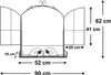 Diagram of a black metal wall-mounted flower stand with dimensions indicated. Produktbild-Vorschau