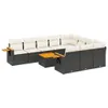 11-tlg. Garten-Sofagarnitur mit Kissen Schwarz Poly Rattan Produktbild-Vorschau 1