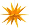 A yellow star-shaped decoration is suspended against a white background. Voir les images du produit
