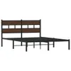 vidaXL Rám postele bez matrace s čelem hnědý dub 160x200 cm Náhled obrázku produktu 3