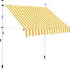 vidaXL Einziehbare Markise Handbetrieben 150 cm Orange/Weiß Produktbild-Vorschau 7