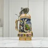 Bierkrug mit Deckel 0,7L – Traditioneller Steinkrug mit Produktbild-Vorschau 2