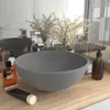 vidaXL Lavabo de luxe Rond Mat Gris clair 32,5x14 cm Voir les images du produit 2