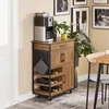 SoBuy Kücheninsel FKW134-N in Wohnambiente mit Kaffeemaschine und Pflanze Voir les images du produit
