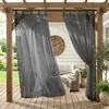 Lot de 2 rideaux d'extérieur en voile gris foncé, Voir les images du produit 1