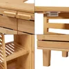 A collage of four close-up images showing details of a bamboo washbasin cabinet. Podgląd zdjęcia produktu