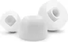 Three white silicone earbud tips are arranged on a white background. Voir les images du produit