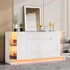 Merax Hochglanz Sideboard mit 2 Glasvitrinen, Kommode mit Produktbild-Vorschau 6