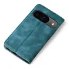 A teal flip cover phone case for a Google Pixel 9 / 9 Pro is shown on a white background. Produktbild-Vorschau