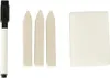 A whiteboard marker, three chalk sticks, and an eraser are laid out on a white background. Podgląd zdjęcia produktu
