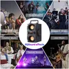 A collage of images showcasing different music genres and people enjoying music, with a central image of a portable speaker. Podgląd zdjęcia produktu