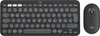 A black Logitech keyboard and mouse set is shown from a top-down perspective on a white background. Produktbild-Vorschau