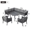 Garten-Essgruppe 4-tlg. Sitzgruppe 8 Personen verzinktes Produktbild-Vorschau 2